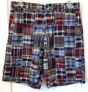 Y2K Nautica Patchwork Relaxed Fit Shorts 34 Preppy Grunge Skater Streetwear
